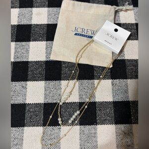 NWT J. Crew Pearl-effect layered gold necklace